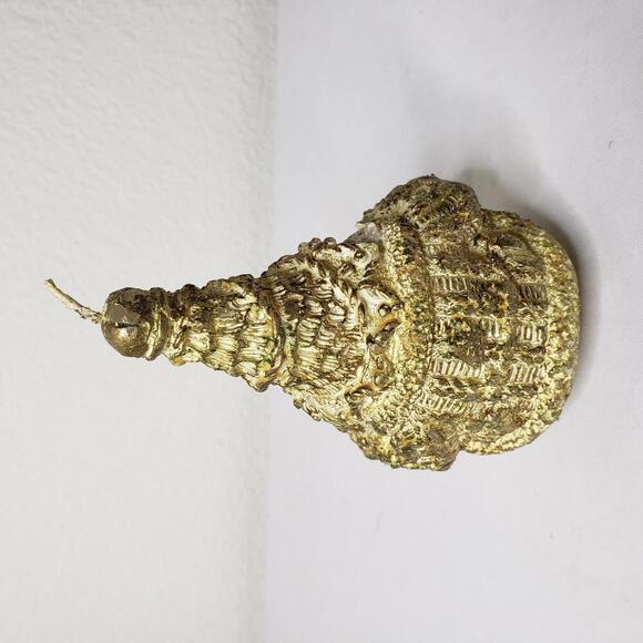 Vtg Unique Mini Santa in Gold Christmas Candle - Picture 3 of 5